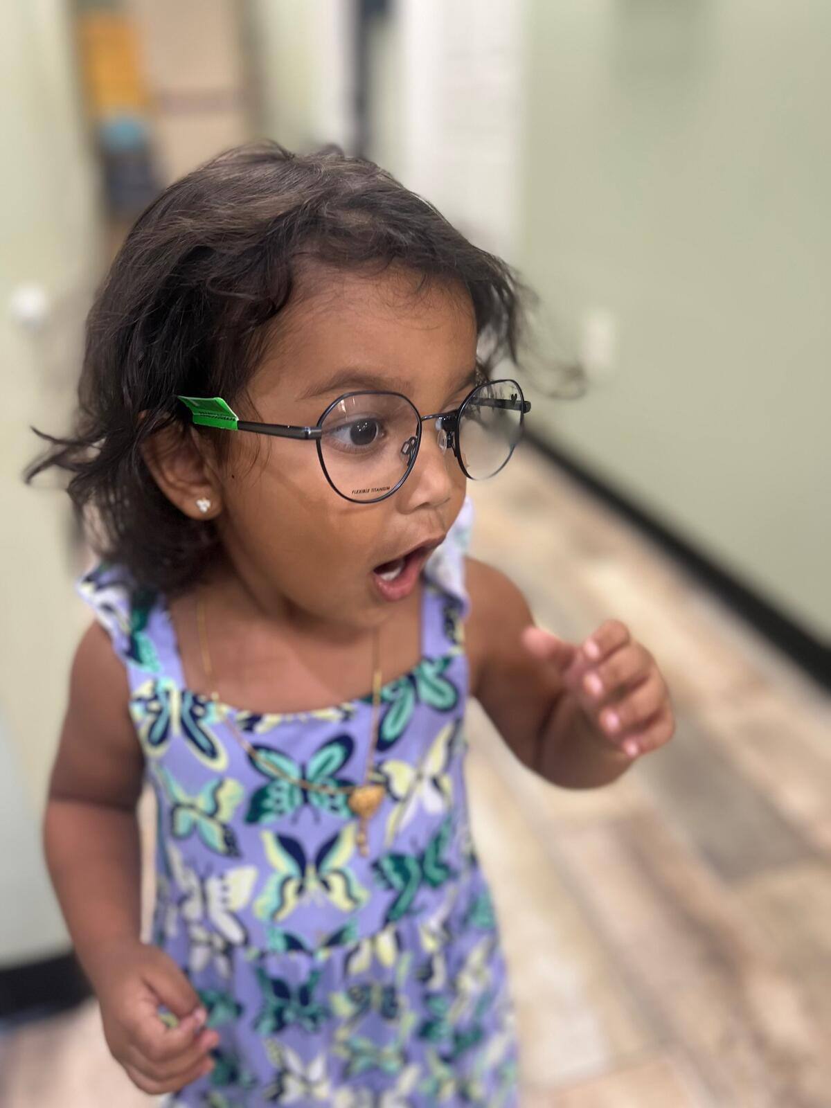 Child during a pediatric eye exam